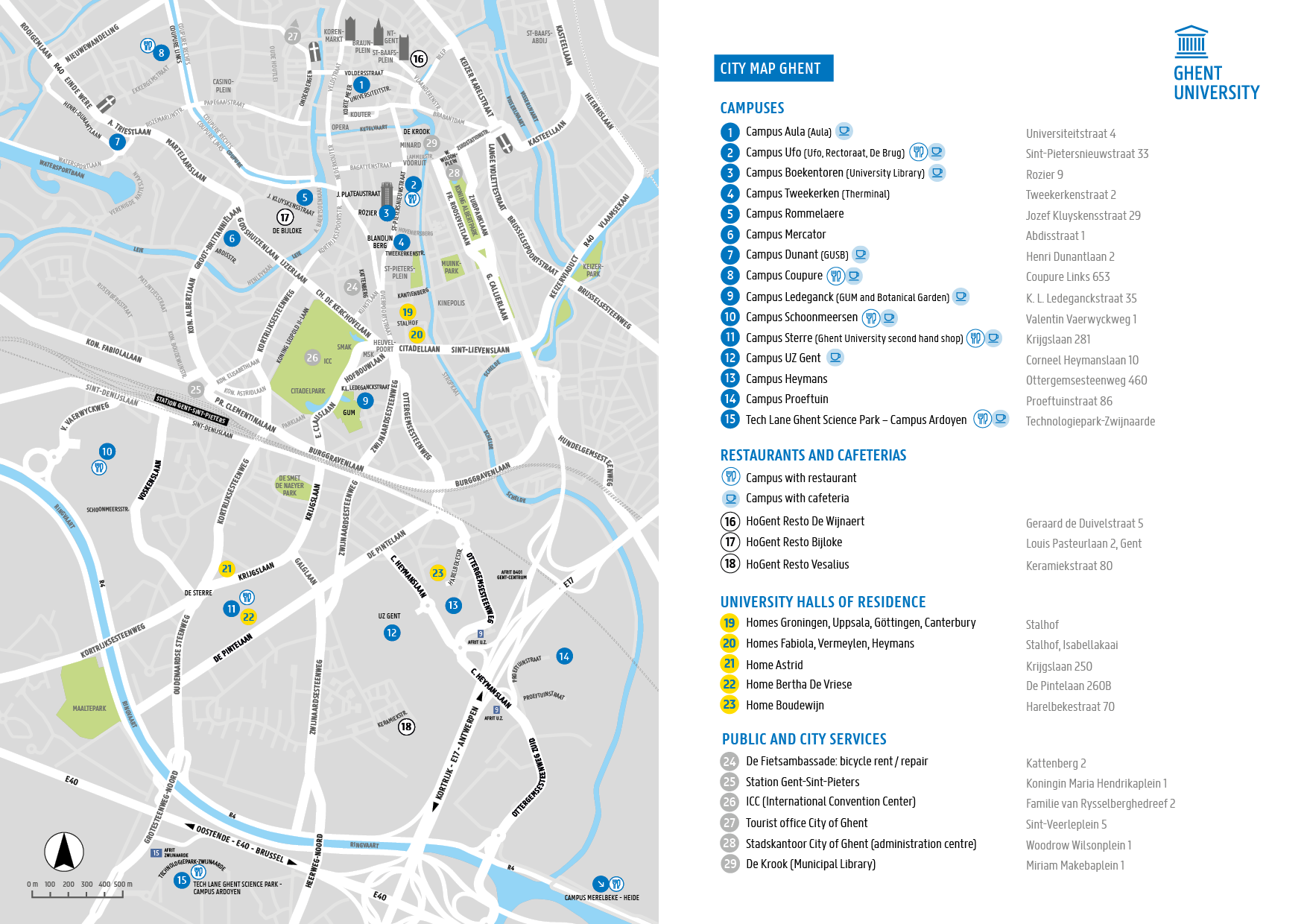 City map Ghent